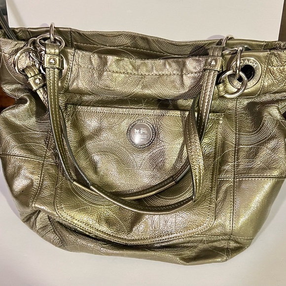 Coach Handbags - Coach Shimmering Gold Shoulder Bag
